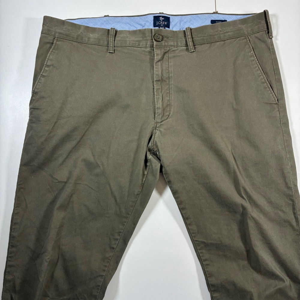 J.Crew Driggs Chino Pants 38x31 Olive Green Flex Slim Fit (Tag 36x32)